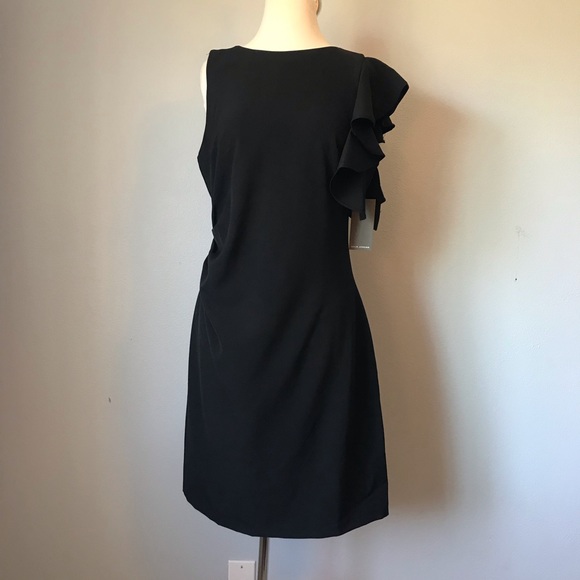julia jordan Dresses & Skirts - Black Julia Jordan shoulder ruffle dress size 10